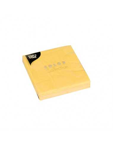 Servilletas de papel color amarillo cóctel 24 x 24 cm Color Collection