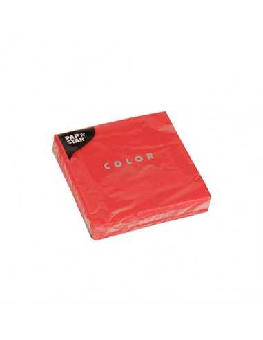 Servilletas de papel color rojo cóctel 24 x 24 cm Color Collection