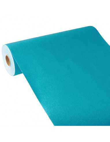 Toalha centro mesa papel tipo tecido, PV-Tissue mix "ROYAL Collection" 24 m x 40 cm turquesa