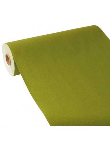 Caminho de mesa papel tipo tecido, PV-Tissue mix "ROYAL Collection" 24 m x 40 cm verde azeitona
