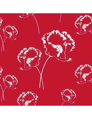 Guardanapos de papel decorados vermelho Charlenne 33 x 33 cm