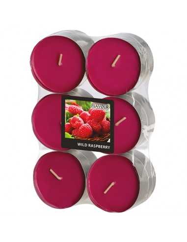 Velas lamparilla perfumadas frambuesa color rojo maxi Ø 58 x 24mm