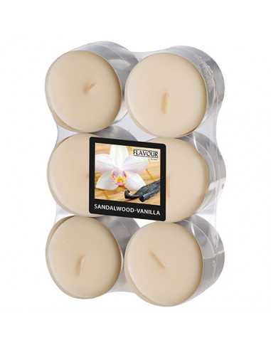 Velas lamparinas aromáticas baunilha cor marfim maxi Ø 58 x24 mm