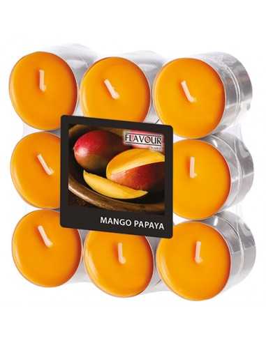 Velas lamparinas aromáticas manga e mamão cera cor laranja Ø 37,5 x 16,6 mm