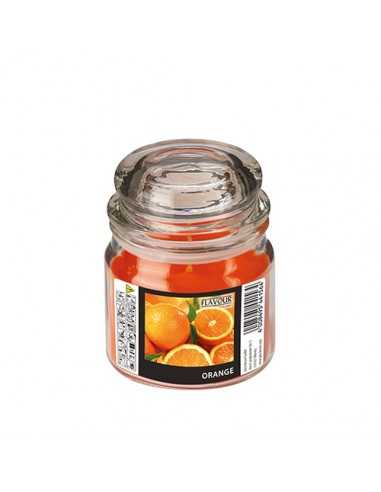 Vela aromática em frasco de vidro laranja maxi Ø 90 x 120mm