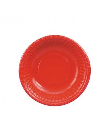 Pratos de cartão redondos cor vermelho  Ø 19 cm