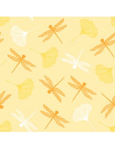 Servilletas de papel decoradas libélulas amarillo 40 x 40 cm