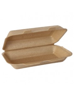 Envases tapa bisagra para menús para llevar beige 24,4 x 15 cm