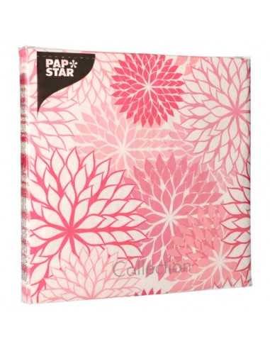 Servilletas de papel decoradas flores rosa 40 x 40 cm