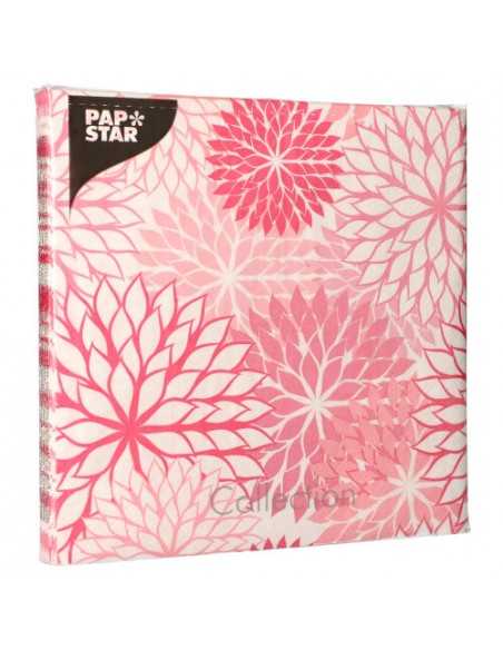 Servilletas de papel decoradas flores rosa 40 x 40 cm