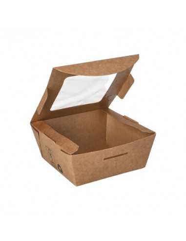 Cajas de cartón kraft con ventana bioplástico PLA 350 ml Pure