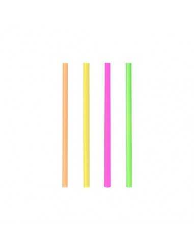 Palhinhas plástico para coquetéis cores sortidas neon  Ø 5 mm · 24 cm