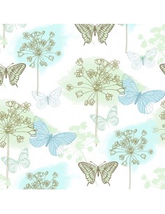 Servilletas de papel decoradas mariposas color azul 33 x 33 cm