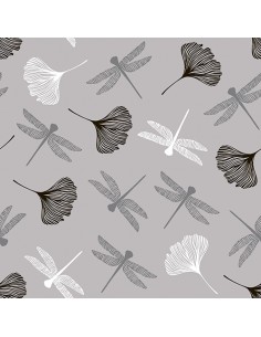 Servilletas de papel decoradas libélulas gris 40 x 40 cm
