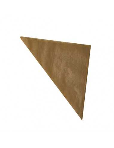 1000 Bolsas em triangulo, Papel Pergaminho 32,5 cm x 23 cm x 23 cm castanho Conteúdo 250 g, anti gordura