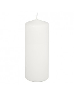 Vela de taco decorativa cor branco Ø 69 x 180 mm