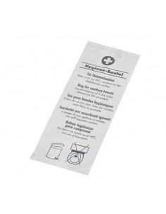 Bolsas higiénicas para aseos papel blanco impreso 28 x 11x 5,5 cm