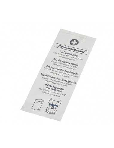 Bolsas higiénicas para aseos papel blanco impreso 28 x 11x 5,5 cm