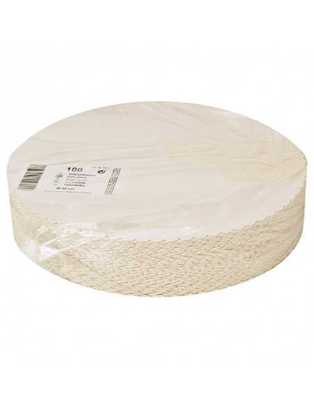 Bases tarta cartón reciclado blanco redondas borde dentado Ø 30 cm