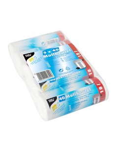 Bolsas de plástico basura aseos HDPE color blanco 18l