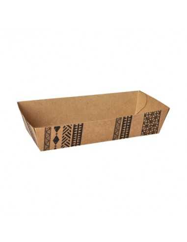 Bandejas cartón para fritos marrón 10,6 x 17,2 cm "Maori"