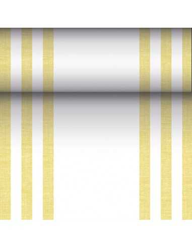 Caminho de mesa papel tipo tecido amarelo "Lines" Royal Collection 24 m x 40cm