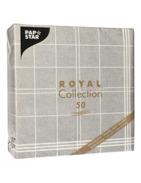 Servilletas de papel cuadros gris Royal Collection Kitchen Craf 40 x 40 cm