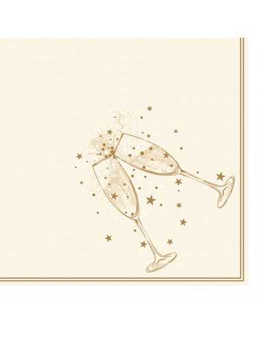 Guardanapos papel decorados Festivity cor ouro Royal Collection 40 x 40 cm
