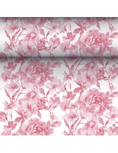 Camino mesa papel decorado rosas burdeos Royal Collection 24 m x 40 cm