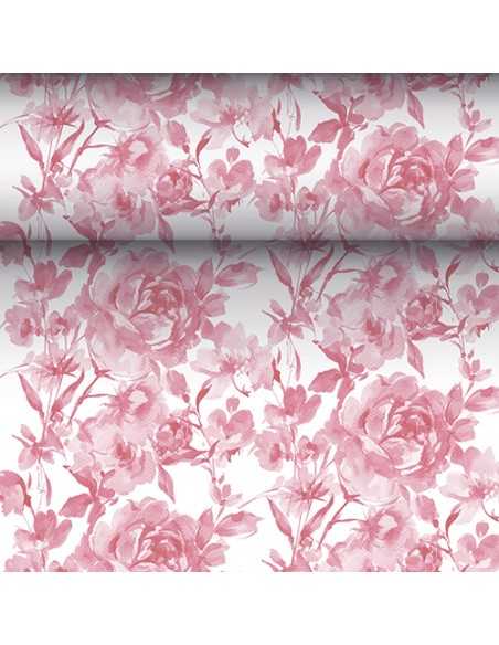 Camino mesa papel decorado rosas burdeos Royal Collection 24 m x 40 cm