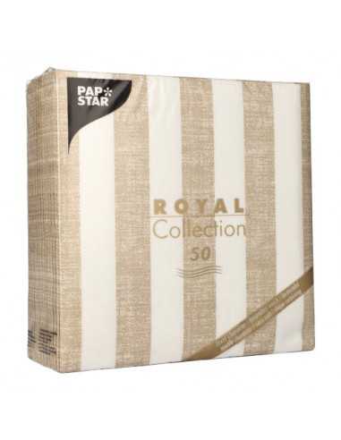 Servilletas de papel decoradas a rayas Royal Collection 40 x 40 cm
