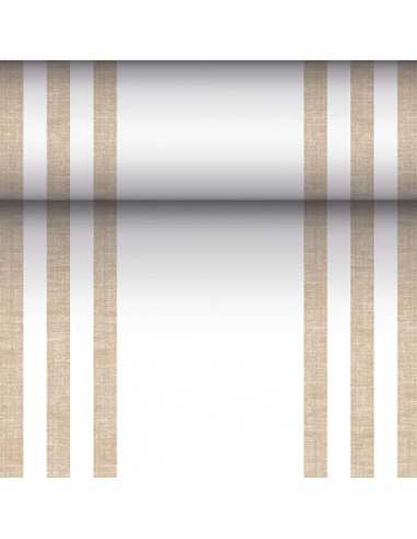 Camino mesa papel rayas arena blanco Royal Collection 24 m x 40 cm