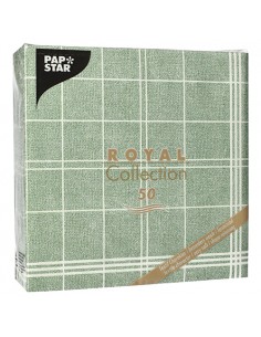 Servilletas de papel cuadros verde Royal Collection Kitchen Craf 40 x 40 cm