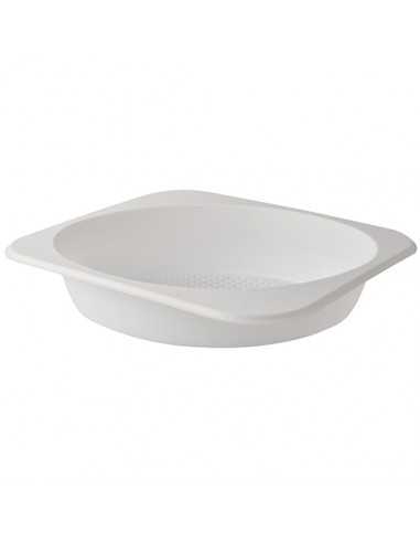 Platos sopa bioplástico C-PLA blanco con asas  Pure 500ml