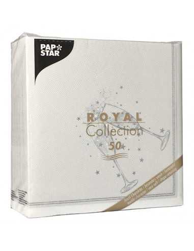 Servilletas papel para celebraciones color plata 40 x 40 cm Festivity Royal Collection