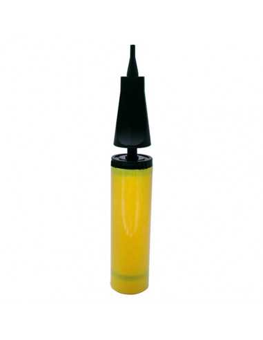 Hinchador de globos metálicos amarillo 28 cm x 4,5 cm