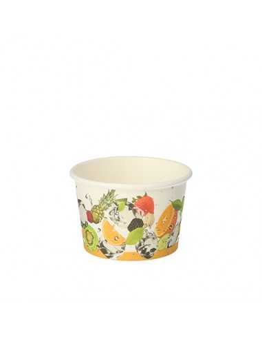 Taças gelado em cartão biodegradáveis decorado frutas 125 ml