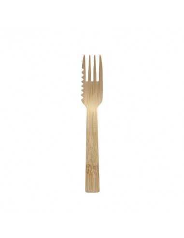 Tenedores postre madera bambú borde dentado Pure 14,5 cm