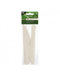 Cuchillos de papel blanco compostables 15,8 cm Pure