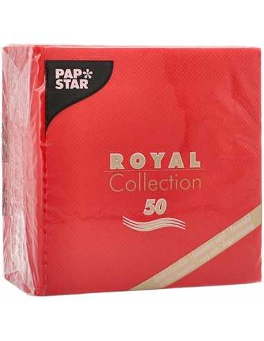 Servilletas papel aspecto tela color rojo Royal Collection 25 x25cm