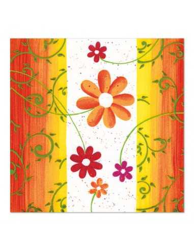 Guardanapos de papel decorados com flores laranja 33 x 33 cm Modelo Laura