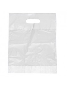 Bolsas de plástico reciclado con asa color blanco 50 x 45 x 8 cm