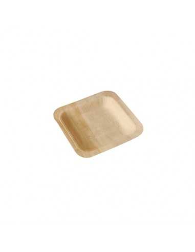 Pequenos pratos de madeira quadrados fingerfood Pure 14 x 14 cm