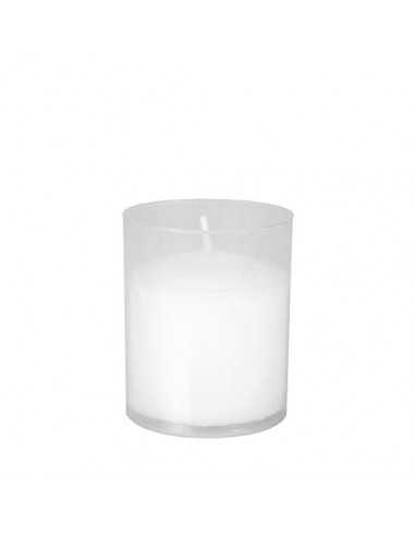 Velas blancas en vaso plástico PP transparente Ø 5 x 6,5 cm