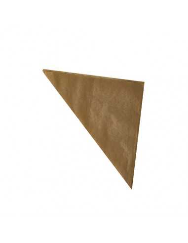 Bolsas em triangulo papel pergaminho 27 x 19 x 19 cm castanho para 125 g, anti gordura