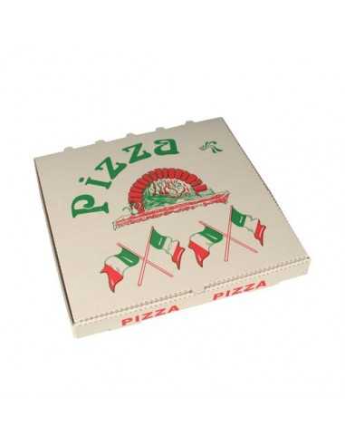 Cajas para pizza cartón impresas bandera italiana 30 x 30 cm