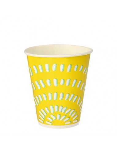 Vasos de cartón bebidas frías To Go color amarillo 300 ml