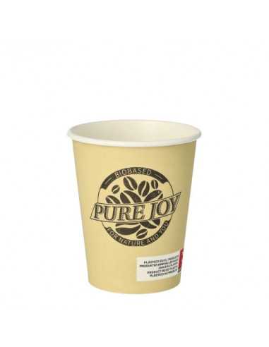 Vasos café para llevar cartón color crema 200ml Pure Joy