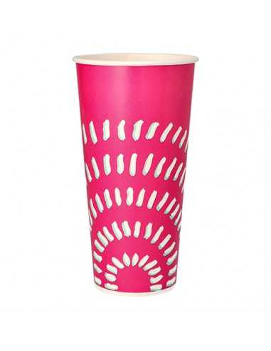 Vasos de cartón color rosa para bebidas frías To Go 500 ml
