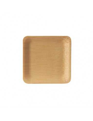 Pratos quadrados madeira bambu fingerfood 8,5 x 8,5 x 1,5 cm Pure
